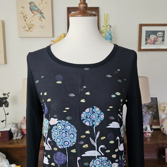 Anthro Knitted & Knotted Swan Tableau Sweater Top - Picture 4 of 13